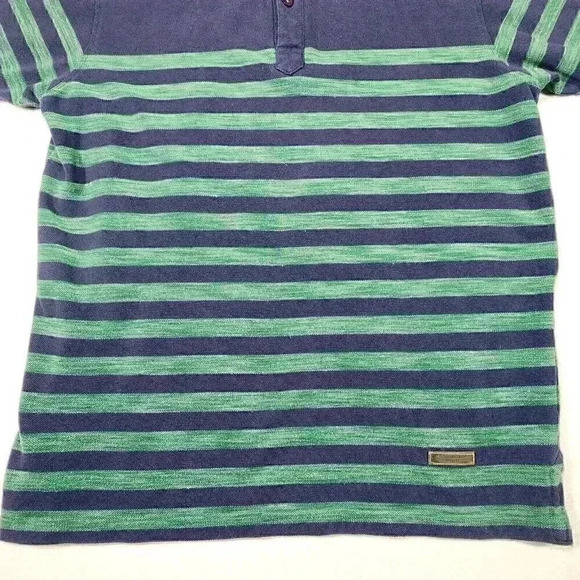 Taanz Men's Summer Polo XL Stripes No Collar Button Henley Type European READ - Picture 6 of 16